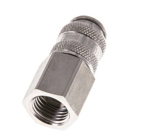 Acero inoxidable 316L DN 5 Acoplamiento de aire Enchufe G 1/4 pulgada Hembra Doble Cierre