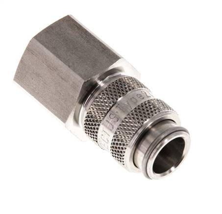 Acero inoxidable 316L DN 5 Acoplamiento de aire Enchufe G 3/8 pulgadas Hembra Doble Cierre