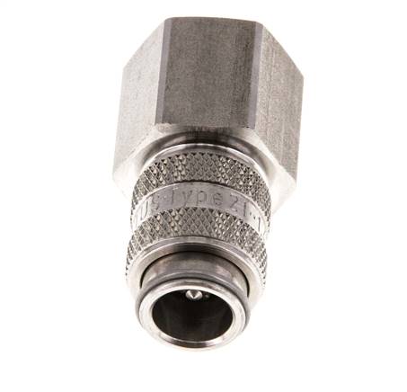 Acero inoxidable 316L DN 5 Acoplamiento de aire Enchufe G 3/8 pulgadas Hembra Doble Cierre