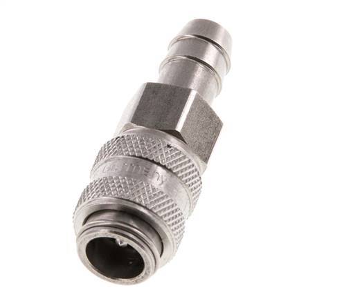 Acoplamiento de aire de acero inoxidable DN 5 Pilar de manguera de 9 mm Cierre doble