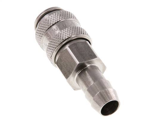 Acoplamiento de aire de acero inoxidable DN 5 Pilar de manguera de 9 mm Cierre doble