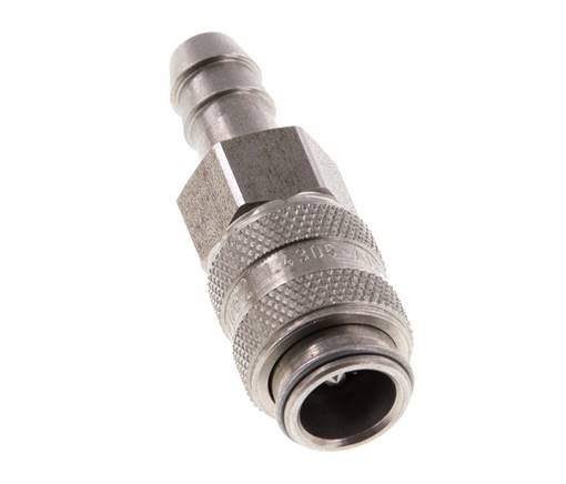 Acoplamiento de aire de acero inoxidable DN 5 Pilar de manguera de 8 mm Cierre doble