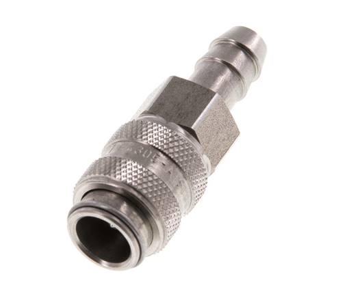 Acoplamiento de aire de acero inoxidable DN 5 Pilar de manguera de 8 mm Cierre doble