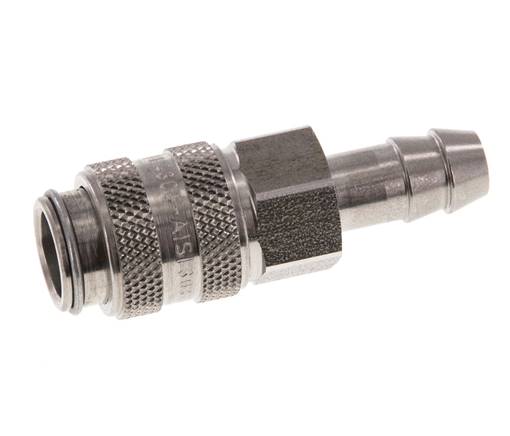 Acoplamiento de aire de acero inoxidable DN 5 Pilar de manguera de 8 mm Cierre doble