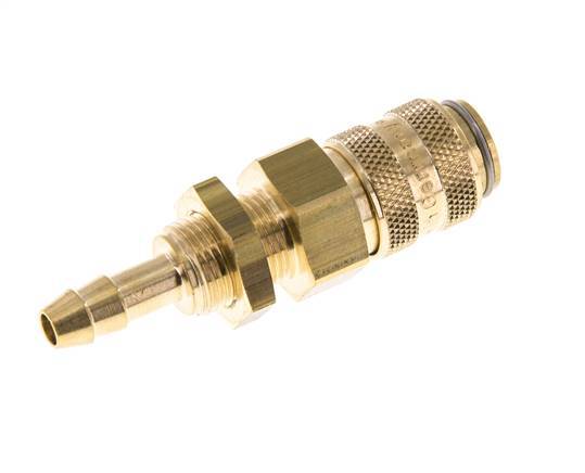 Acoplamiento de aire de latón DN 5 Pasamuros de 6 mm