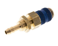 Acoplamiento de aire de latón DN 5 azul Pasamuros de 6 mm para manguera