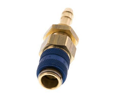 Acoplamiento de aire de latón DN 5 azul Pasamuros de 6 mm para manguera