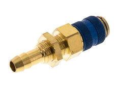Acoplamiento de aire de latón DN 5 azul Pasamuros de 8 mm para mangueras