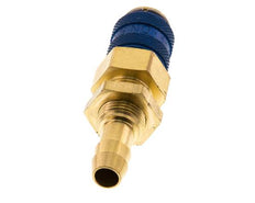 Acoplamiento de aire de latón DN 5 azul Pasamuros de 8 mm para mangueras