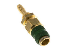 Acoplamiento de aire de latón DN 5 verde Pasamuros de 6 mm para mangueras