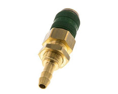 Acoplamiento de aire de latón DN 5 verde Pasamuros de 6 mm para mangueras