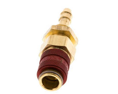 Acoplamiento de aire de latón DN 5 rojo Pasamuros de 6 mm para manguera