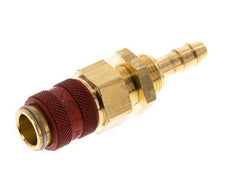 Acoplamiento de aire de latón DN 5 rojo Pasamuros de 6 mm para manguera