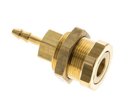 Latón DN 5 Acoplamiento de aire Enchufe 4 mm Manguera Pilar Mampara Pull-Off Cierre doble