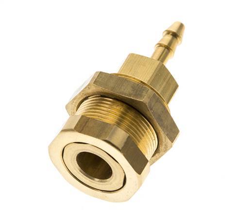Latón DN 5 Acoplamiento de aire Enchufe 4 mm Manguera Pilar Mampara Pull-Off Cierre doble