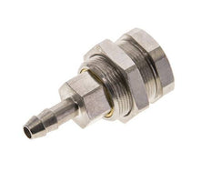 Nickel-plated Brass DN 5 Air Coupling Socket 6 mm Hose Pillar Bulkhead Pull-Off