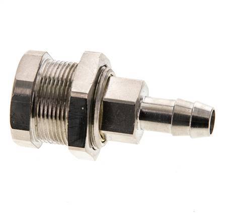 Latón niquelado DN 5 Enchufe de acoplamiento de aire 8 mm Columna de manguera Mampara Pull-Off Cierre doble