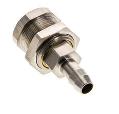 Latón niquelado DN 5 Enchufe de acoplamiento de aire 8 mm Columna de manguera Mampara Pull-Off Cierre doble