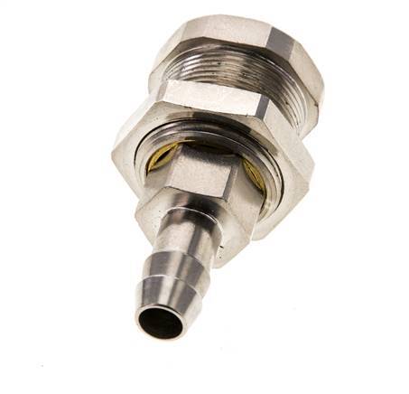 Latón niquelado DN 5 Enchufe de acoplamiento de aire 8 mm Columna de manguera Mampara Pull-Off Cierre doble