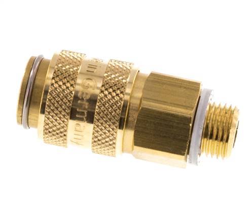 Acoplamiento de aire de latón DN 5, enchufe G 1/8 pulgadas macho