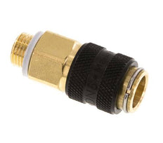 Acoplamiento de aire de latón DN 5 Negro Enchufe G 1/8 pulgada Macho Doble Cierre