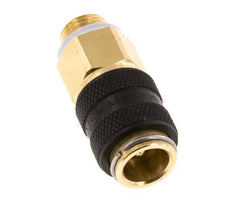 Acoplamiento de aire de latón DN 5 Negro Enchufe G 1/8 pulgada Macho Doble Cierre