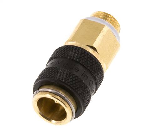 Acoplamiento de aire de latón DN 5 Negro Enchufe G 1/8 pulgada Macho Doble Cierre