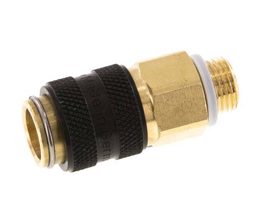 Acoplamiento de aire de latón DN 5 Negro Enchufe G 1/8 pulgada Macho Doble Cierre
