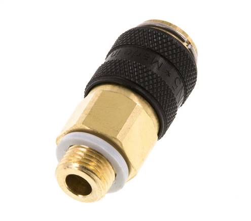 Acoplamiento de aire de latón DN 5 Negro Enchufe G 1/8 pulgada Macho Doble Cierre