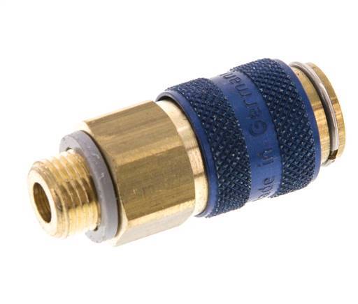 Latón DN 5 Acoplamiento de aire azul Toma G 1/8 pulgadas Macho