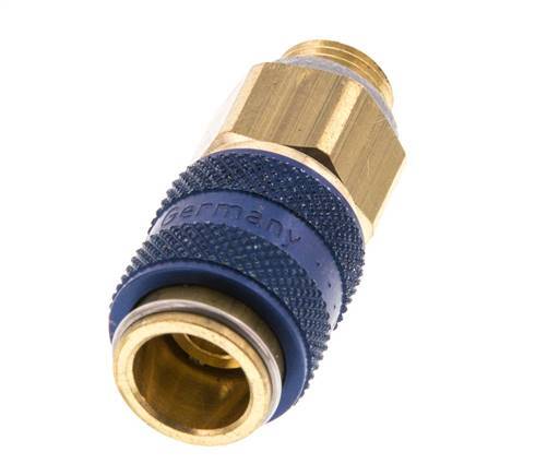 Latón DN 5 Acoplamiento de aire azul Toma G 1/8 pulgadas Macho