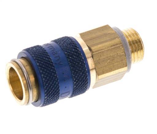 Latón DN 5 Acoplamiento de aire azul Toma G 1/8 pulgadas Macho