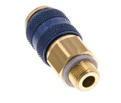 Latón DN 5 Acoplamiento de aire azul Toma G 1/8 pulgadas Macho