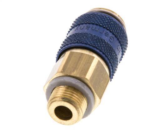 Latón DN 5 Acoplamiento de aire azul Toma G 1/8 pulgadas Macho