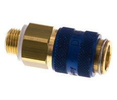Acoplamiento de aire de latón DN 5 azul enchufe G 1/8 pulgadas macho doble cierre