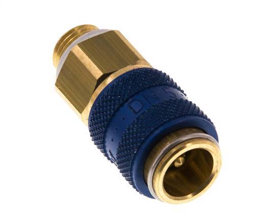 Acoplamiento de aire de latón DN 5 azul enchufe G 1/8 pulgadas macho doble cierre