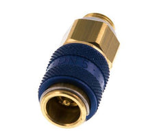 Acoplamiento de aire de latón DN 5 azul enchufe G 1/8 pulgadas macho doble cierre