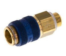 Acoplamiento de aire de latón DN 5 azul enchufe G 1/8 pulgadas macho doble cierre