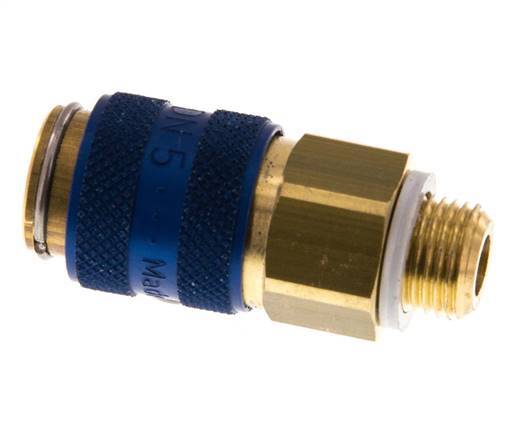 Acoplamiento de aire de latón DN 5 azul enchufe G 1/8 pulgadas macho doble cierre