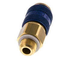 Acoplamiento de aire de latón DN 5 azul enchufe G 1/8 pulgadas macho doble cierre