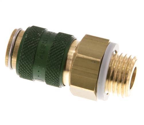 Latón DN 5 Verde Acoplamiento de aire Toma G 1/4 pulgada Macho
