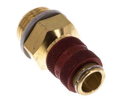 Latón DN 5 Rojo Enchufe de acoplamiento de aire G 3/8 pulgadas Macho