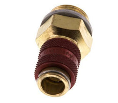 Latón DN 5 Rojo Enchufe de acoplamiento de aire G 3/8 pulgadas Macho