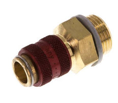 Latón DN 5 Rojo Enchufe de acoplamiento de aire G 3/8 pulgadas Macho