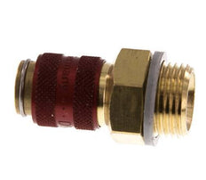 Latón DN 5 Rojo Enchufe de acoplamiento de aire G 3/8 pulgadas Macho