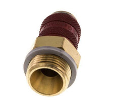 Latón DN 5 Rojo Enchufe de acoplamiento de aire G 3/8 pulgadas Macho