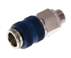 Latón niquelado DN 5 Enchufe de acoplamiento de aire azul G 1/8 pulgadas Macho