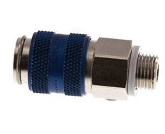 Latón niquelado DN 5 Enchufe de acoplamiento de aire azul G 1/8 pulgadas Macho