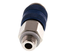 Latón niquelado DN 5 Enchufe de acoplamiento de aire azul G 1/8 pulgadas Macho