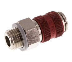 Latón niquelado DN 5 Rojo Acoplamiento de aire Enchufe G 1/4 pulgada Macho